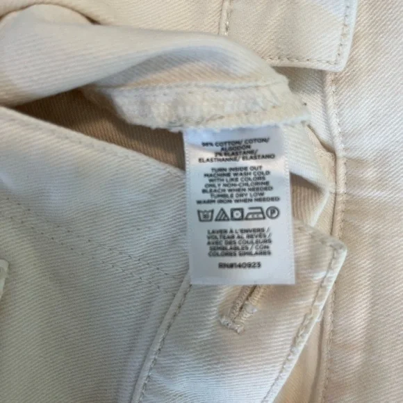 Ann Taylor High Rise patch pocket flare jeans in ivory - Picture 9 of 9